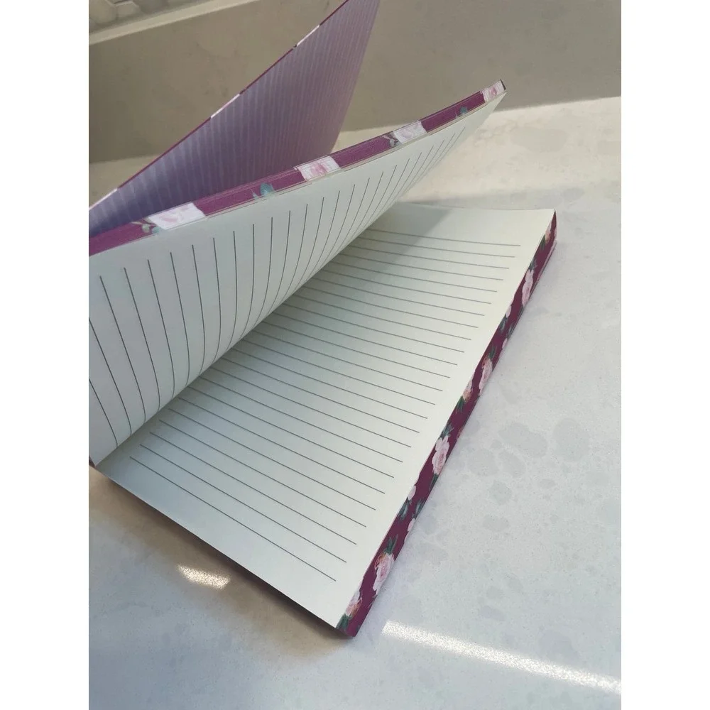 Light Pink Floral Print Inspirational Journal with‎ Floral Edge Design